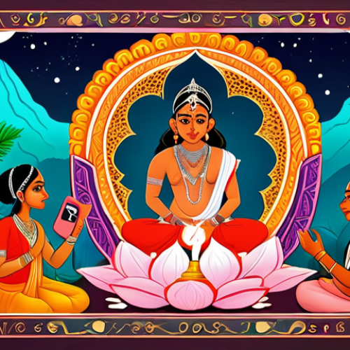 Home 4 **A digital archive of Bengali folklore.**
* **Prompt:** A vibrant and colorful illustration depicting a modern website or app interface filled with Bengali folktales, songs, and stories. Show diverse users of all ages contributing content through various digital devices. The style should blend traditional Bengali art elements with a futuristic, digital aesthetic.