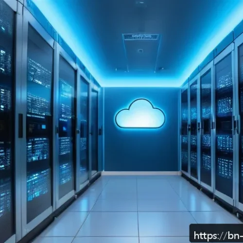 Home 33 구전지식 기록법 활용 사례 - A modern digital data archive room with multiple cloud storage servers glowing softly in blue and wh...