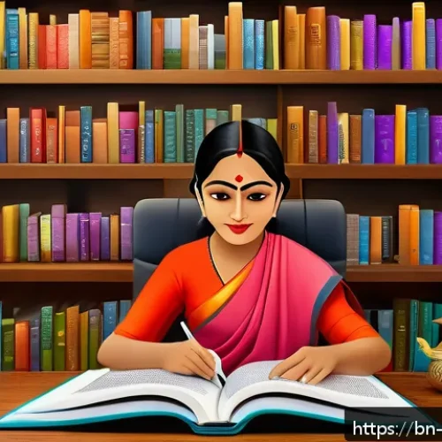 Home 17 구전지식 기록법을 위한 서식 디자인 - A vibrant digital library scene showcasing ancient Bengali folktales transformed into modern e-books...